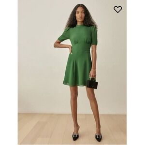 Reformation Maylin Dress Sz 2 Green Mini‎ Formal Event Wedding Dance Prom EUC